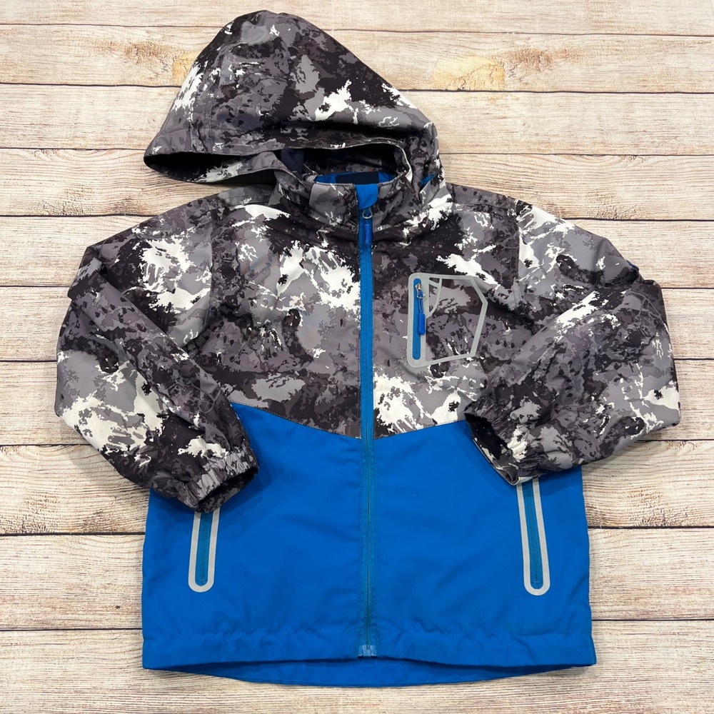 Top Sky Kids Boys Camo Blue Hooded Jacket‎ Size 130